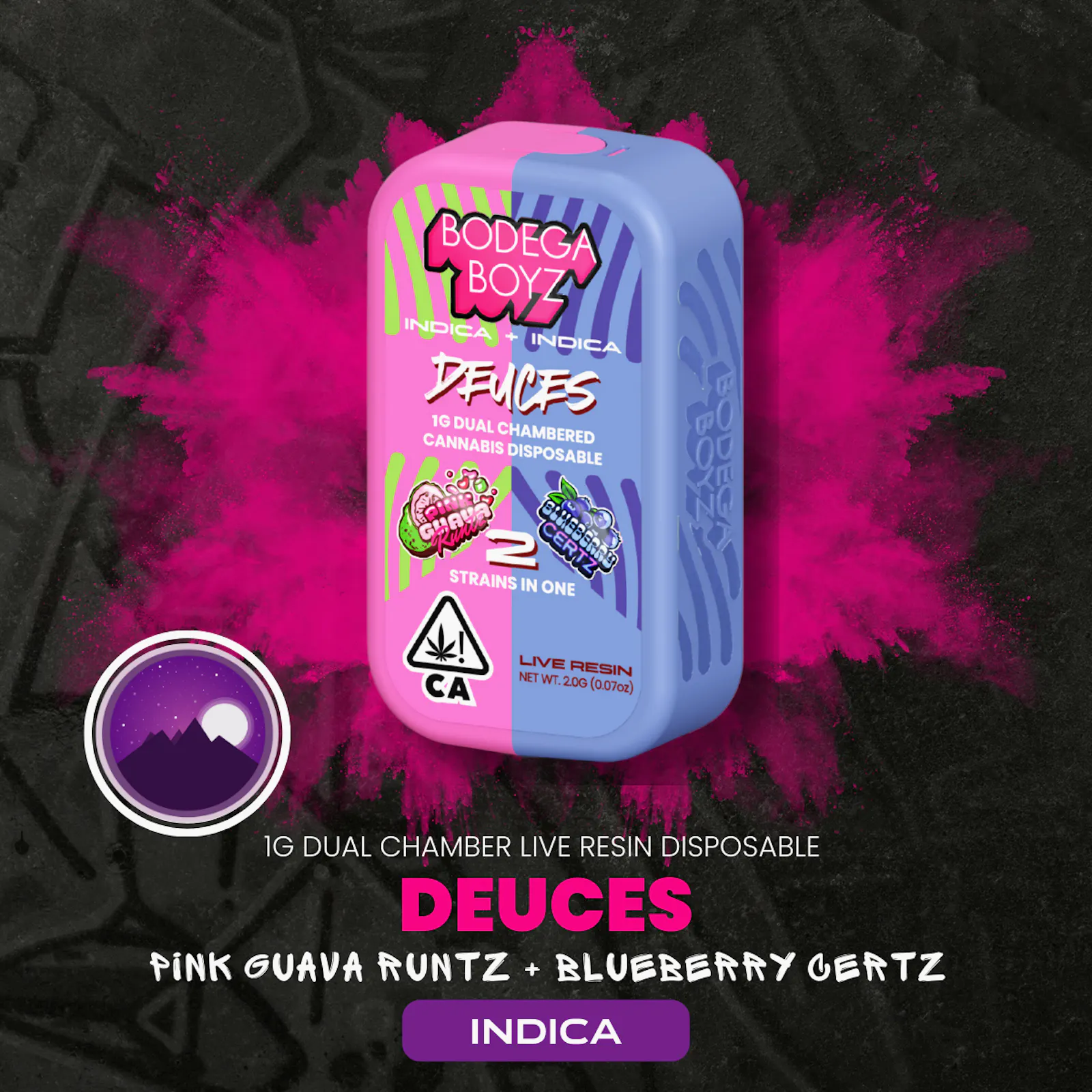 1 gram Deuces Pink Guava Runtz x Blueberry Certz Live Resin Vape | CA