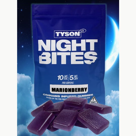 Southern Sky Brands - Tyson 2.0 Night Bites - 100mg Marionberry Gummies (10.7mg THC, 5.1mg CBN) - 1