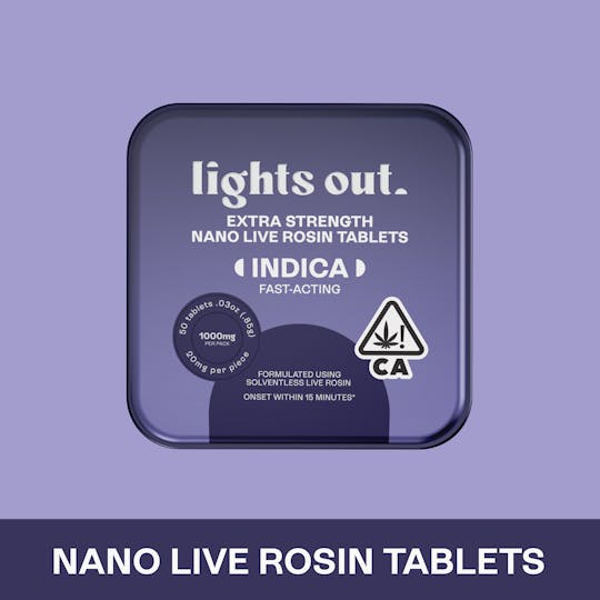 Lights Out - Extra Strength (Indica) Rosin Tablets 1000mg - 1