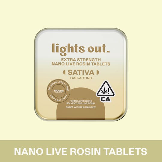 Lights Out - Extra Strength (Sativa) Rosin Tablets 1000mg - 1