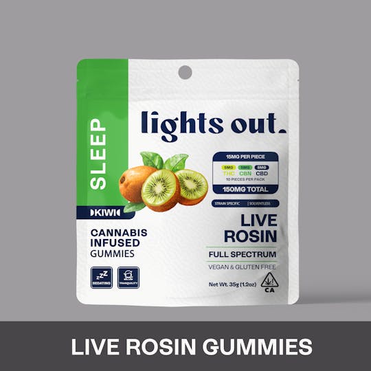 Lights Out - Kiwi (1:1:1 THC:CBD:CBN) Sleep Live Rosin Nano Edible 150mg - 1
