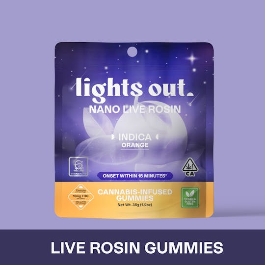 Lights Out - Orange (Indica) Live Rosin Nano Edible 100mg - 1
