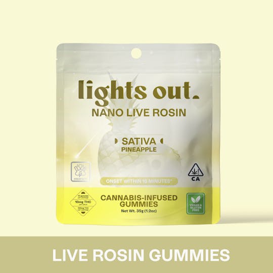 Lights Out - Pineapple (Sativa) Live Rosin Nano Edible 100mg - 1