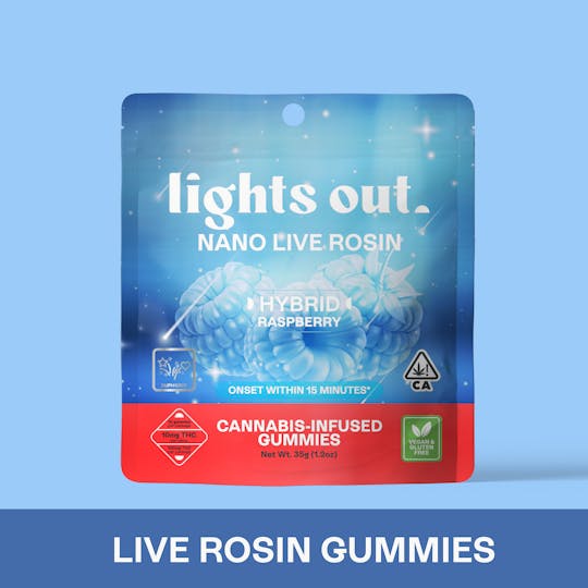 Lights Out - Raspberry (Hybrid) Live Rosin Nano Edible 100mg - 1
