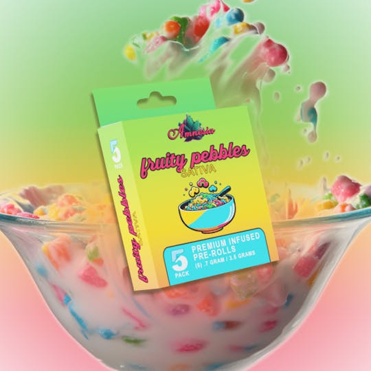 Amnesia MI - Fruity Pebbles - Infused PreRolls 5 Pack 3.5g - 1