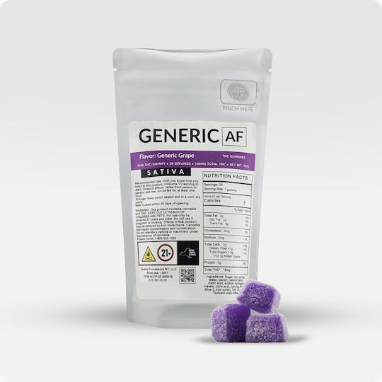 Generic AF - Grape | Generic Gummies | 20-Pack | 100mg - 1