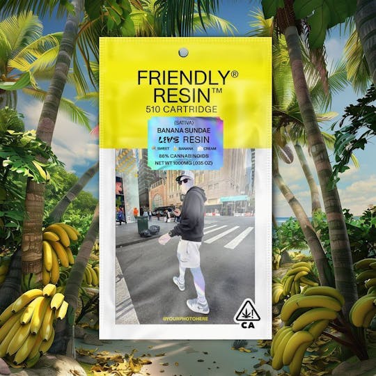 Friendly Brand - Banana Sundae 1g Live Resin Cartridge - 1