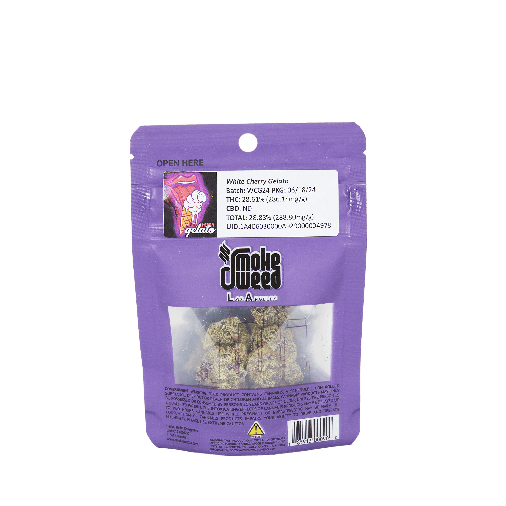 Smoke Weed LA - SWLA - White Cherry Gelato 3.5g - 1
