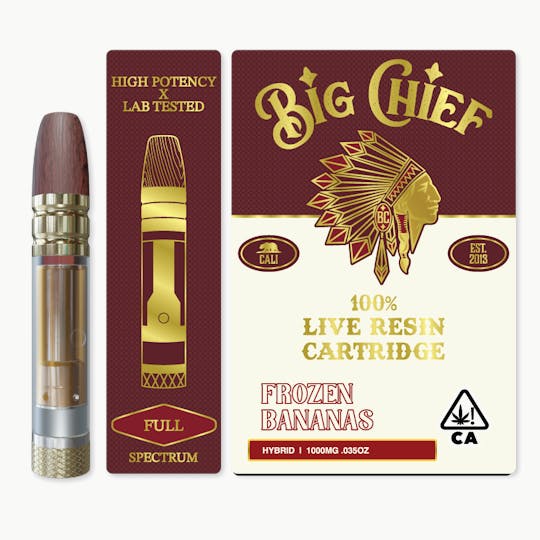 Big Chief - FROZEN BANANAS - 100% Live Resin 1G Cartridge - 1