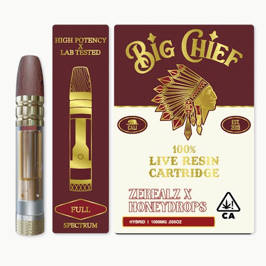 Big Chief - ZEREALZ X HONEYDROP - 100% Live Resin 1G Cartridge - 1