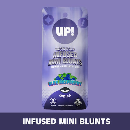 UP! - Blue Raspberry (Indica) 3pk Moon Rock Mini Blunt 2.1g - 1
