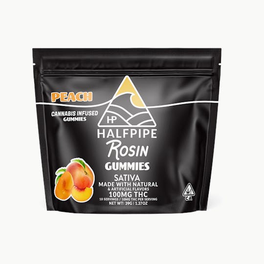 Halfpipe Cannabis - Peach Rosin Gummies 100mg (Sativa 10pk) - 1