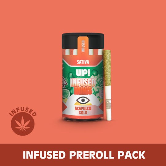 UP! - Acapulco Gold (Sativa) 5pk Diamond Infused Preroll 2.5g - 1
