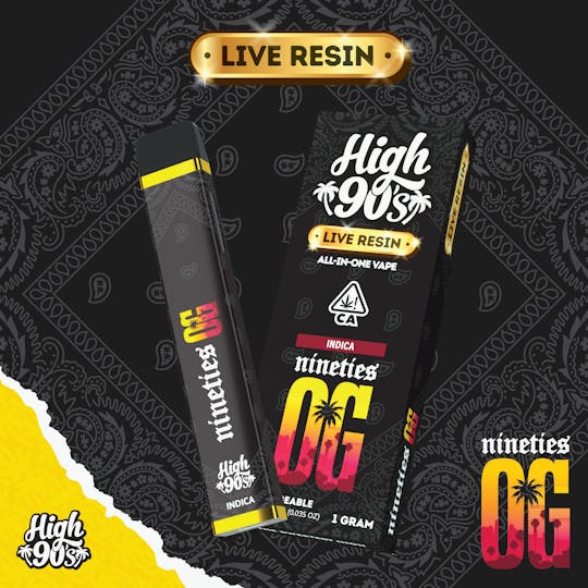 HIGH 90s - High 90s : Nineties OG Live Resin 1g All-In-One Vape - 1