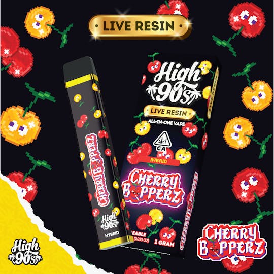 HIGH 90s - High 90s : Cherry Bopperz Live Resin 1g All-In-One Vape - 1