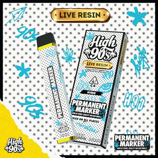 HIGH 90s - High 90s : Permanent Marker Live Resin 1g All-In-One Vape - 1