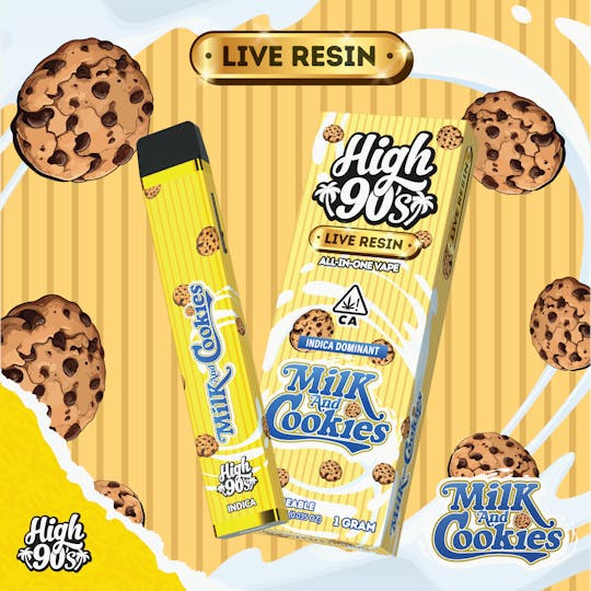 HIGH 90s - High 90s : Milk and Cookies Live Resin 1g All-In-One Vape - 1