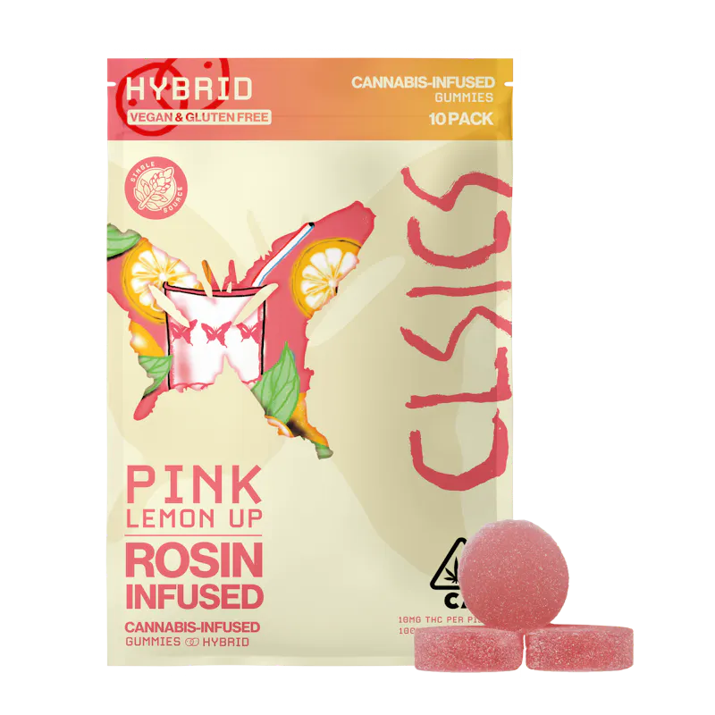 CLSICS - Pink Lemon Up - Live Rosin Infused Gummies - 10ct
