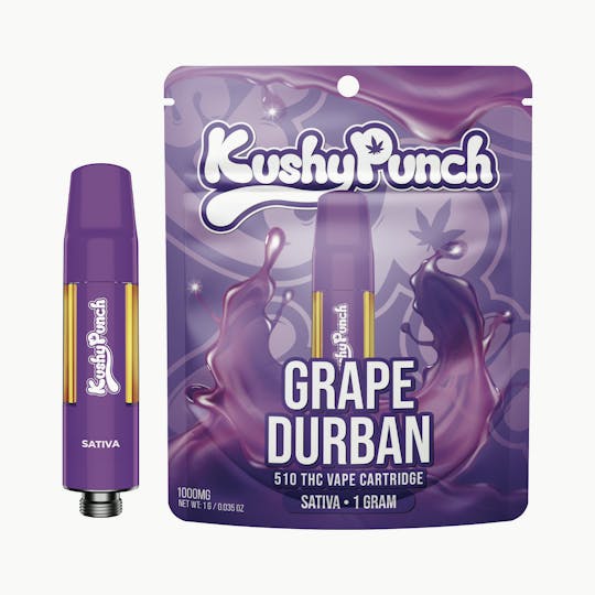 Kushy Punch - 1G Kushy Punch 510 Vape Cart - Grape Durban - 1