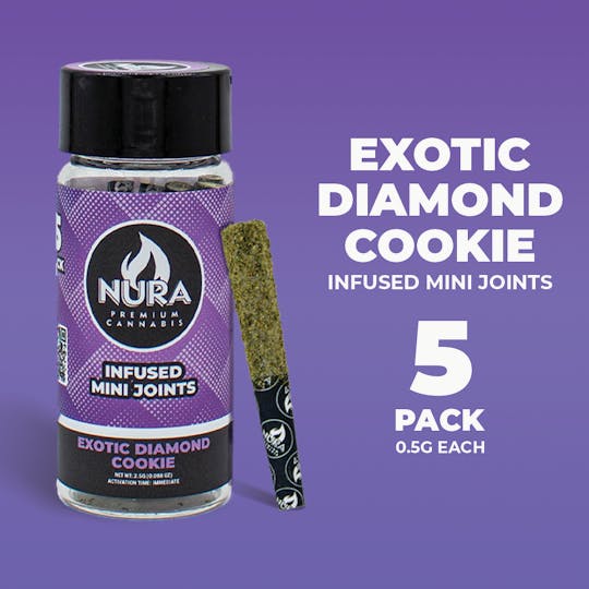 Nura - Exotic Diamond Cookie | Infused Mini Joints | 5pk - 1