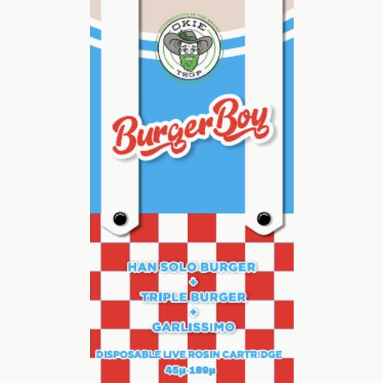 Okie TSGP - Burger Boy - 45µ-189µ - 0.5g Disposable Live Rosin Cart - 1