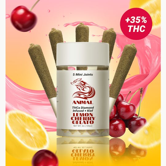 Animal - 5pk(3G) Lemon Cherry Gelato / THCa Diamond infused Joint - 1