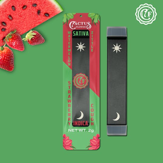 Cactus Flower - Watermelon Zittles/Strawberry Cough 2G Dual Vape - 1