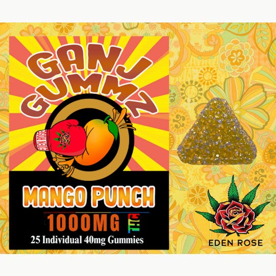 Eden Rose Processing - 1000MG Ganj Gummz - Mango Punch - 1