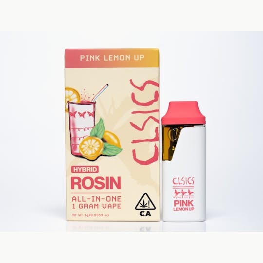 CLSICS Rosin & Rosin Infused Pre Rolls - Pink Lemon Up - LIVE ROSIN ALL IN ONE VAPE 1g - 1
