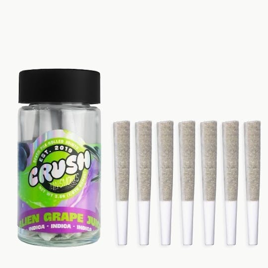 Crush Cannabis - Crush Cannabis MiniSmokes - Alien Grape Juice - 7 pack pre-rolls total 3.5g - 1