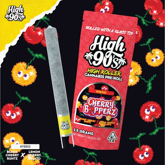 HIGH 90s - High 90s : Cherry Bopperz 1.5g High Roller Pre-Roll - 1
