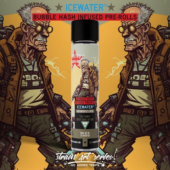 Glorious Cannabis Company - Grandpa's RPG 1G | Strain Art Series | Bubble Hash Infused Pre-Roll - 1