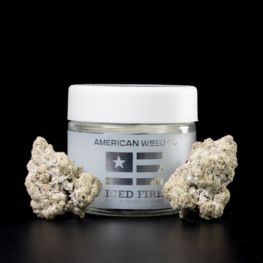 American Weed Co. - Iced Fire Indica - Iz OG - Premium THCa Infused Flower (3.5g) CA - 1