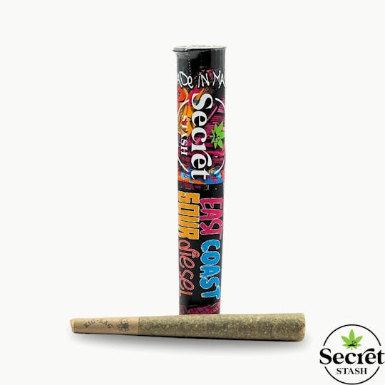 Secret Stash - Secret Stash | Full Bud Pre Roll | East Coast Sour Diesel | 1.2g - 1