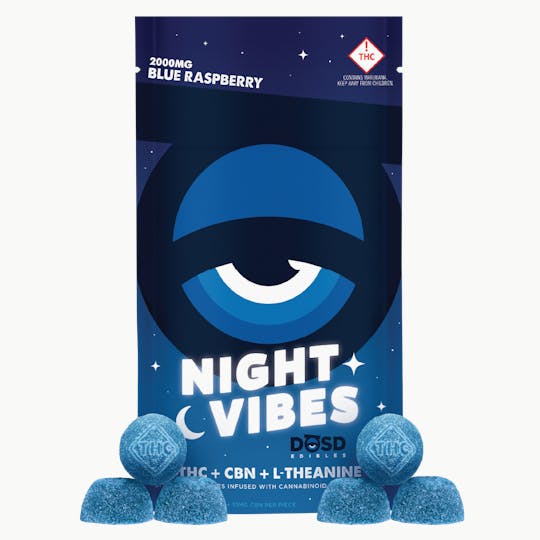 DŌSD Edibles - NIGHT VIBES - Blue Raspberry CBN + L-Theanine - 2000mg - 1