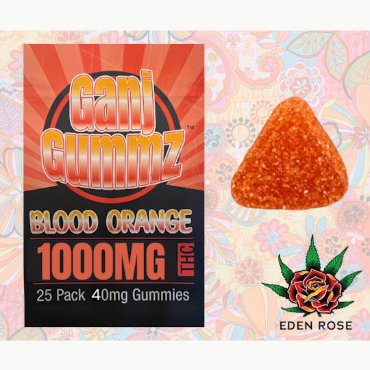 Eden Rose Processing - 1000MG Ganj Gummz - Blood Orange - 1
