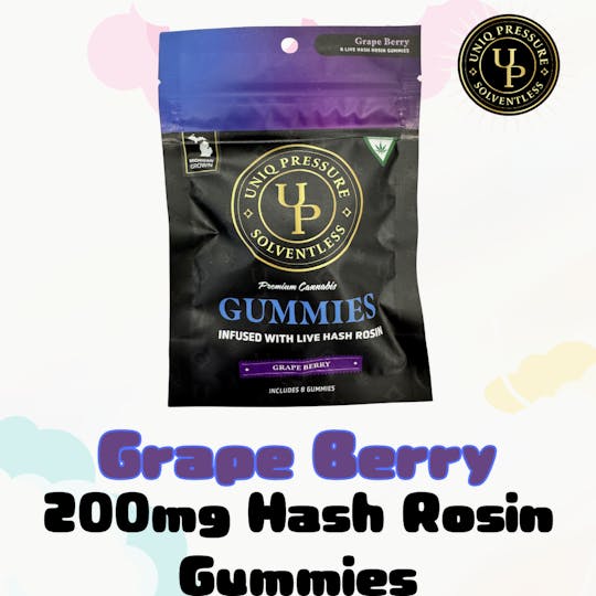 Uniq Pressure - Grape Berry - Hash Rosin Gummies 200mg - 1