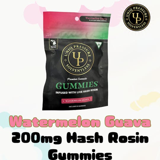 Uniq Pressure - Guava Melon - Hash Rosin Gummies 200mg - 1