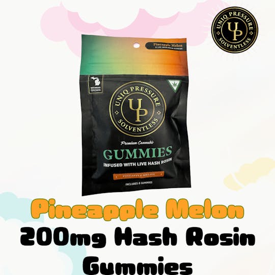 Uniq Pressure - Pineapple Melon - Hash Rosin Gummies 200mg - 1