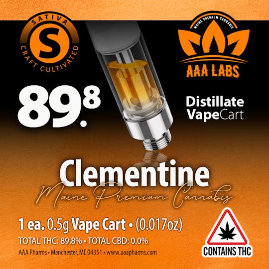 AAA Pharms - Clementine - Sativa Distillate Vape Cart - 1