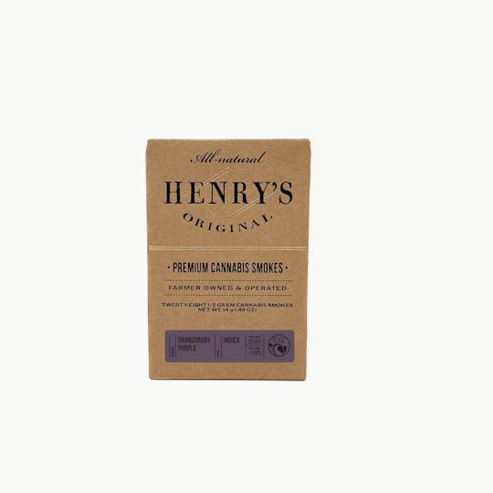 Henry's Original - 14g Total 28-Pack Pre-Rolls (.5g each) - Granddaddy Purple - 1