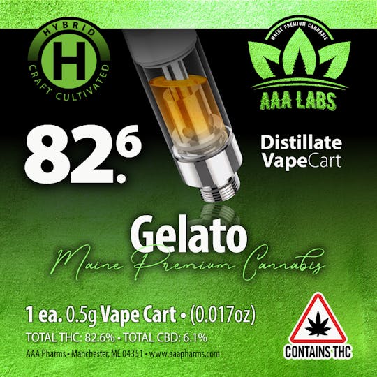 AAA Pharms - Gelato - Hybrid Distillate Vape Cart - 1