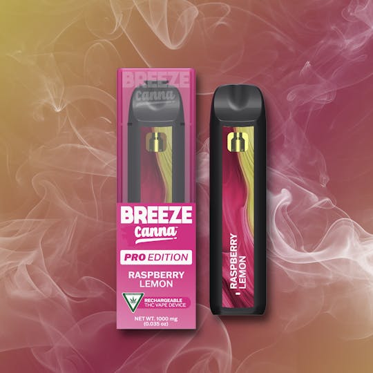 Breeze Canna - Raspberry Lemon - Synergy 1g PRO Vape Device — BREEZE Canna - 1