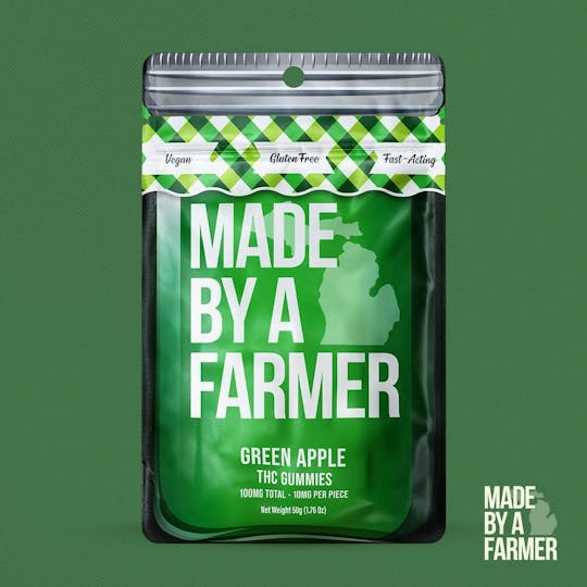 Made By A Farmer - 100mg Full Spec Nano Gummy - Green Apple 10pcs x 10mg - 1