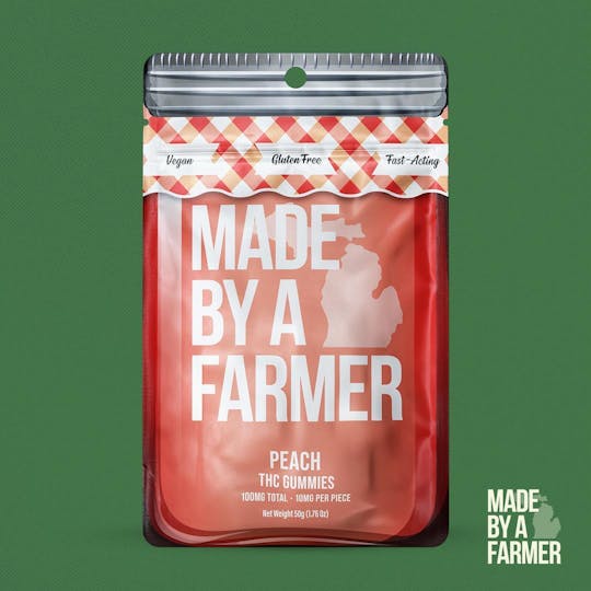 Made By A Farmer - 100mg Full Spec Nano Gummy - Peach 10pcs x 10mg - 1