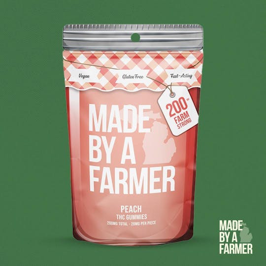 Made By A Farmer - 200mg Full Spec Nano Gummy - Peach 10pcs x 20mg - 1