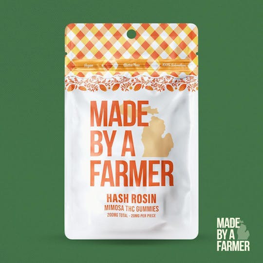 Made By A Farmer - 200mg Hash Rosin Solventless Gummy - Mimosa 10pcs x 20mg - 1