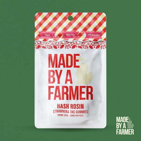 Made By A Farmer - 200mg Hash Rosin Solventless Gummy - Strawnana 10pcs x 20mg - 1