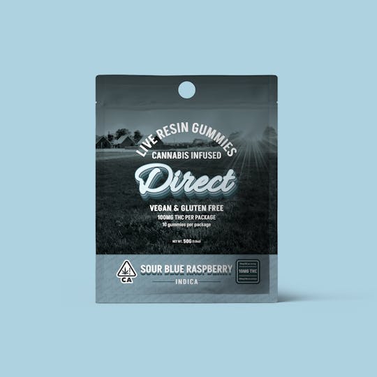 Direct - Sour Blue Raspberry (Indica) Live Resin Edible 100mg - 1