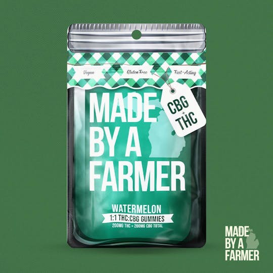 Made By A Farmer - 200mg THC + 200mg CBG (1:1) - Watermelon Gummies 10pcs x 20mg - 1